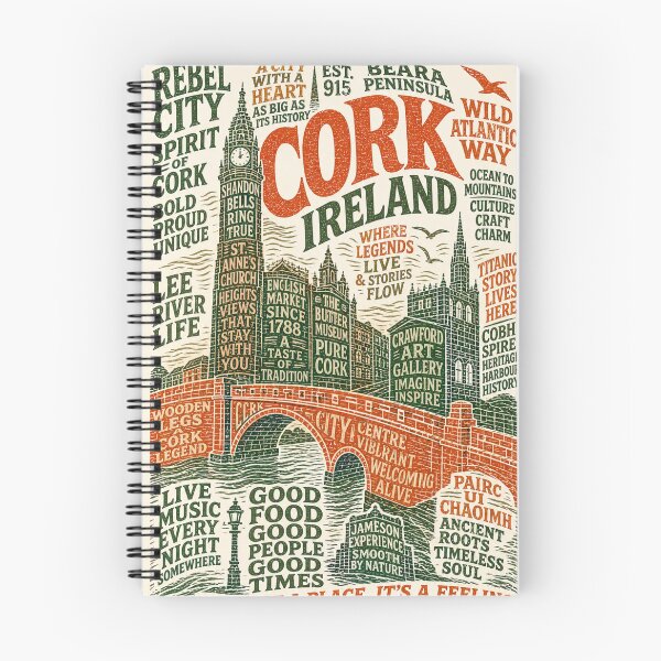 Item preview, Cork Ireland Rebel City Shandon Bells and Wild Atlantic Way Heritage Scene designed and sold by Aryabek.