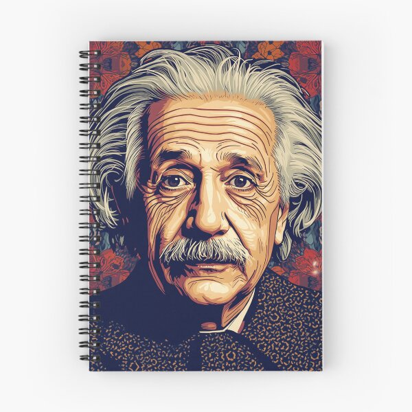 Item preview, Einstein Portrait Illustrated Pop Art with Floral Pattern designed and sold by Owcomm.