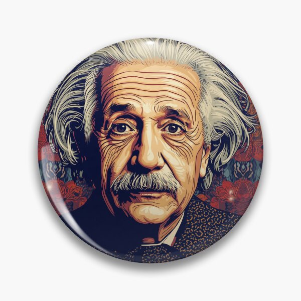 Item preview, Einstein Portrait Illustrated Pop Art with Floral Pattern designed and sold by Owcomm.