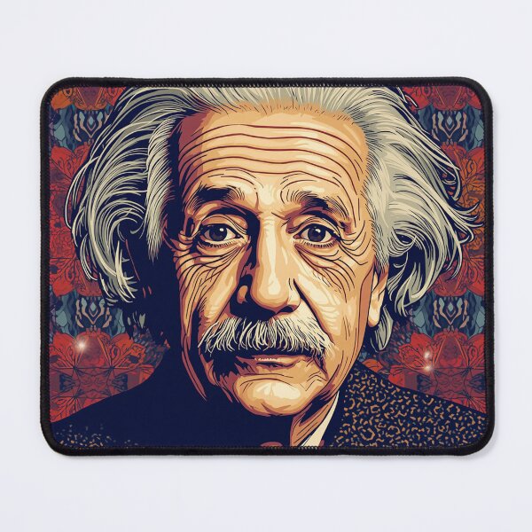 Item preview, Einstein Portrait Illustrated Pop Art with Floral Pattern designed and sold by Owcomm.