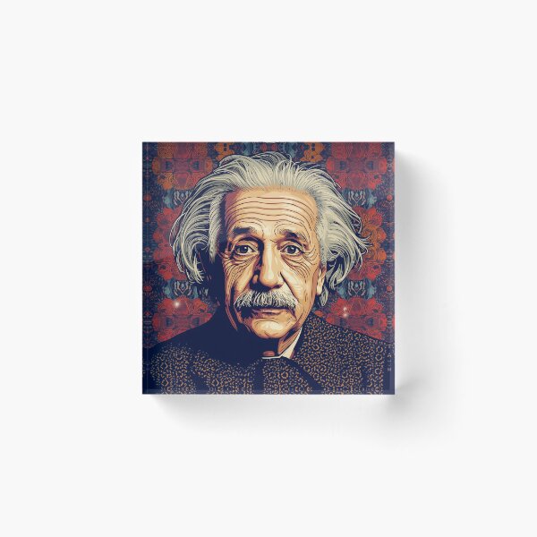 Item preview, Einstein Portrait Illustrated Pop Art with Floral Pattern designed and sold by Owcomm.