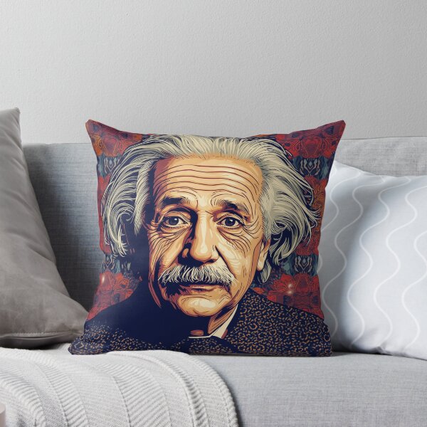 Item preview, Einstein Portrait Illustrated Pop Art with Floral Pattern designed and sold by Owcomm.
