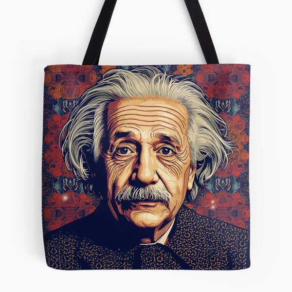 Item preview, Einstein Portrait Illustrated Pop Art with Floral Pattern designed and sold by Owcomm.