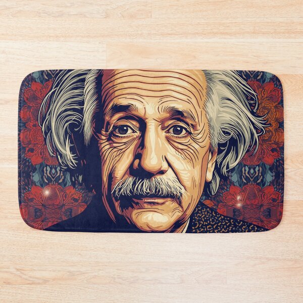 Item preview, Einstein Portrait Illustrated Pop Art with Floral Pattern designed and sold by Owcomm.