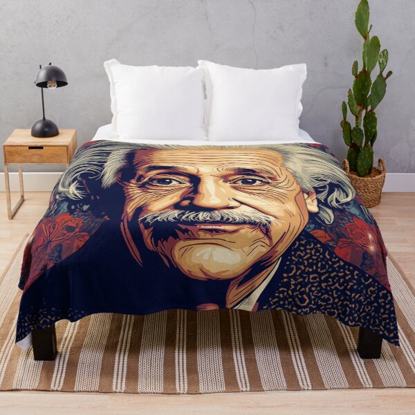 Item preview, Einstein Portrait Illustrated Pop Art with Floral Pattern designed and sold by Owcomm.