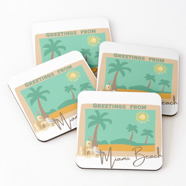 Item preview, Greetings from Miami Beach — Retro Vintage Postcard Design | Florida Beach Souvenir Gift designed and sold by DonnaRaine.