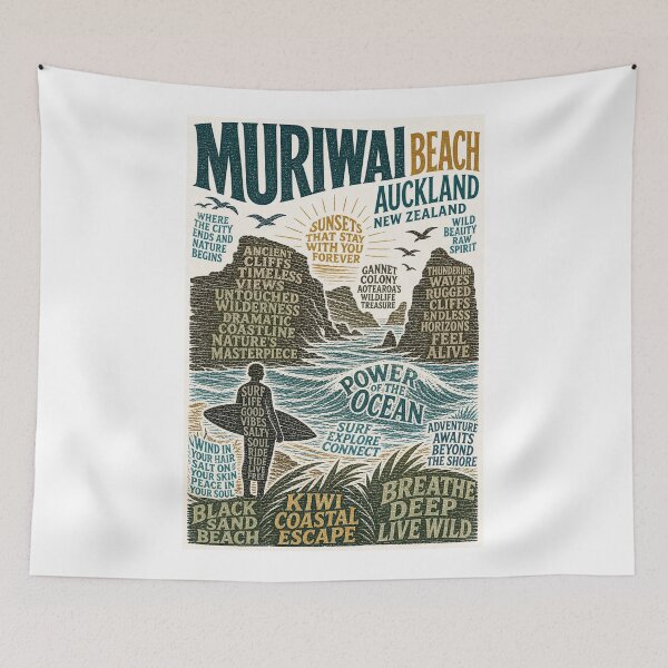 Item preview, Muriwai Beach Auckland New Zealand Coastal Cliffs and Gannet Colony Escape designed and sold by Aryabek.