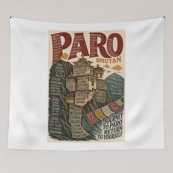 Item preview, Paro Bhutan Taktsang Tiger’s Nest Monastery and Himalayan Heritage  designed and sold by Aryabek.