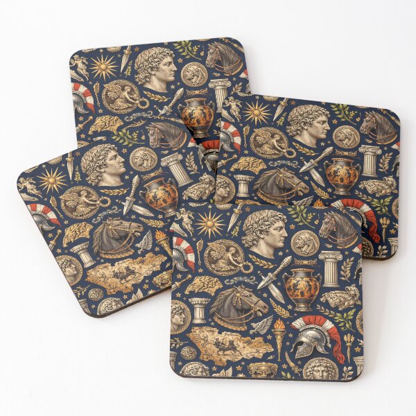 Item preview, Ancient Rome and Greece Seamless Pattern Roman Empire Symbols, Greek Mythology, Warrior Helmet, Classical Antiquity designed and sold by Owcomm.