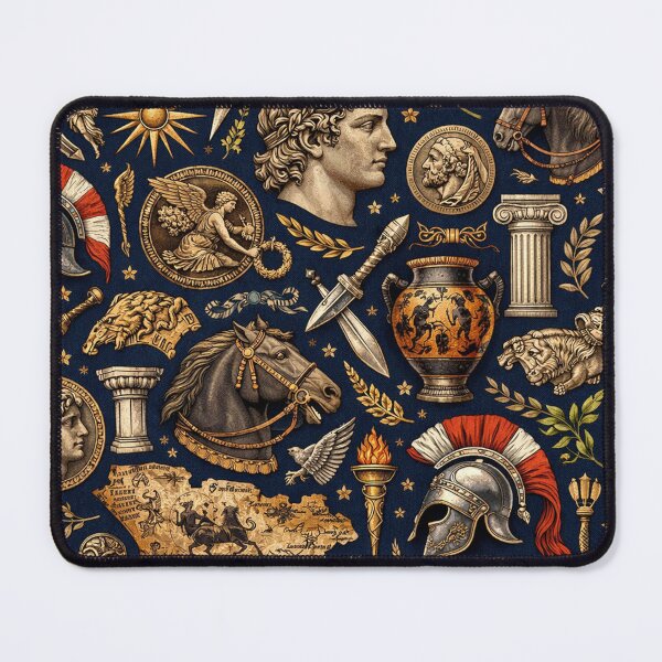 Item preview, Ancient Rome and Greece Seamless Pattern Roman Empire Symbols, Greek Mythology, Warrior Helmet, Classical Antiquity designed and sold by Owcomm.