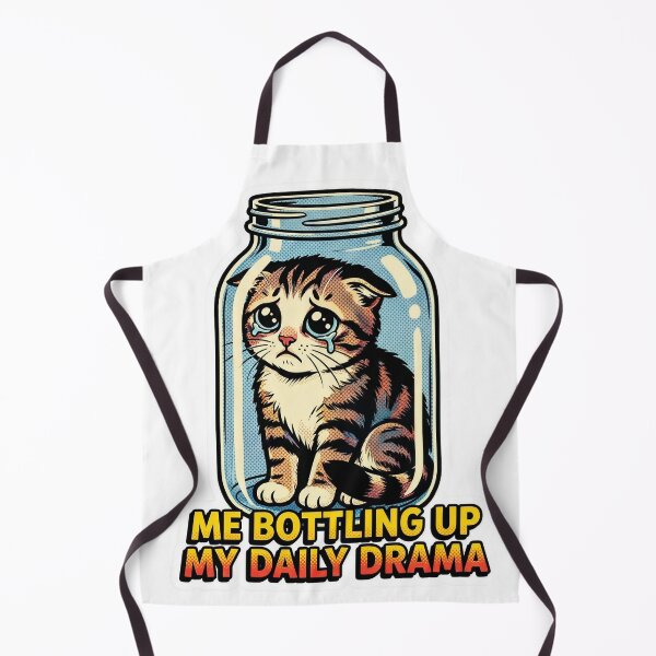 Item preview, Me Bottling Up My Daily Drama - Retro Pop Art Cat Comic designed and sold by PixelsTelas.
