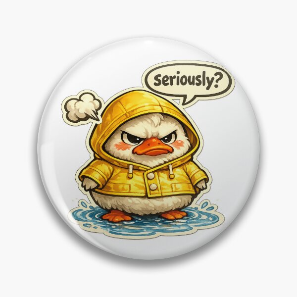 Item preview, Grumpy Duck in Yellow Raincoat designed and sold by EastEndTownie.