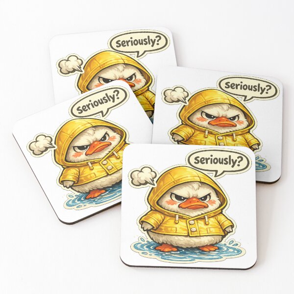 Item preview, Grumpy Duck in Yellow Raincoat designed and sold by EastEndTownie.