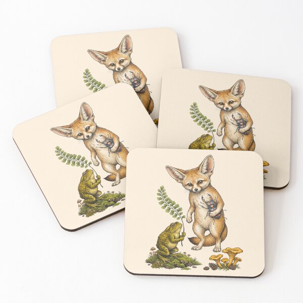 Item preview, Fennec Fox Playing With Frog Beetle designed and sold by TeeARTHY.
