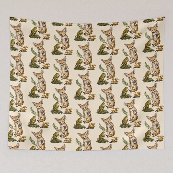 Item preview, Fennec Fox Playing With Frog Beetle designed and sold by TeeARTHY.