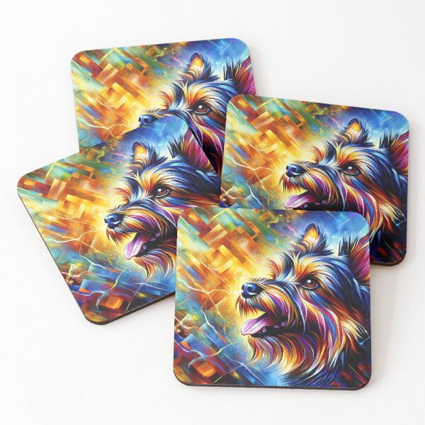 Item preview, Australian Terrier Acrylic Art: Blue and Tan Aussie Terrier designed and sold by Puppy Puzzles Plus.