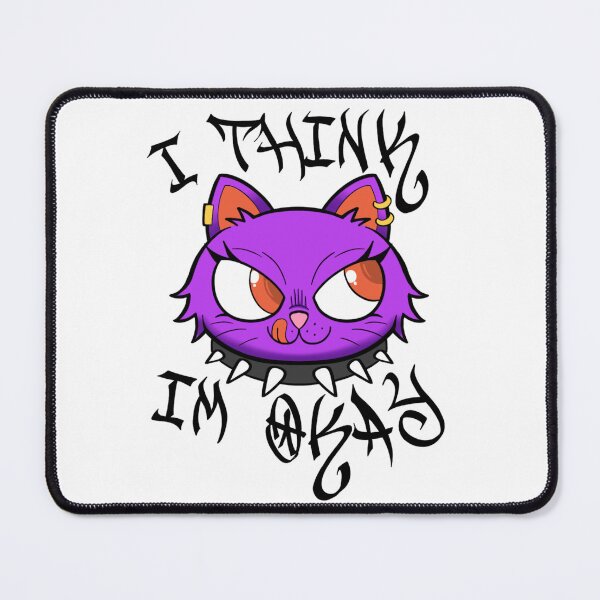 Item preview,  Punk Kitty (lilac color) “I Think I’m Okay” Y2K Goth Cat Aesthetic designed and sold by Niix.ttt.