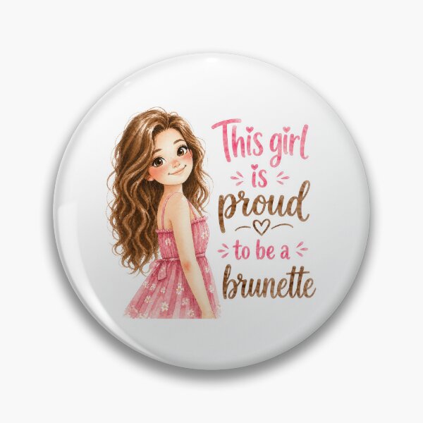 Item preview, This Girl Is Proud To Be A Brunette | Cute Watercolor Brunette Girl Art designed and sold by Bara Lune Design .