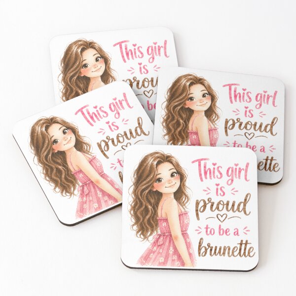 Item preview, This Girl Is Proud To Be A Brunette | Cute Watercolor Brunette Girl Art designed and sold by Bara Lune Design .