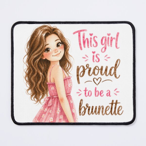 Item preview, This Girl Is Proud To Be A Brunette | Cute Watercolor Brunette Girl Art designed and sold by Bara Lune Design .
