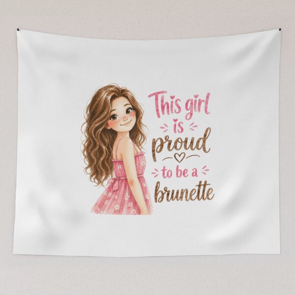 Item preview, This Girl Is Proud To Be A Brunette | Cute Watercolor Brunette Girl Art designed and sold by Bara Lune Design .