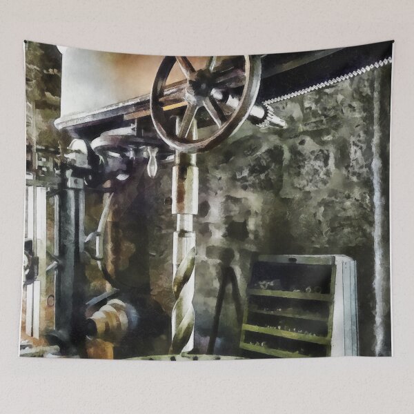 Item preview, Radial Drill Press In Machine Shop designed and sold by Susan Savad.