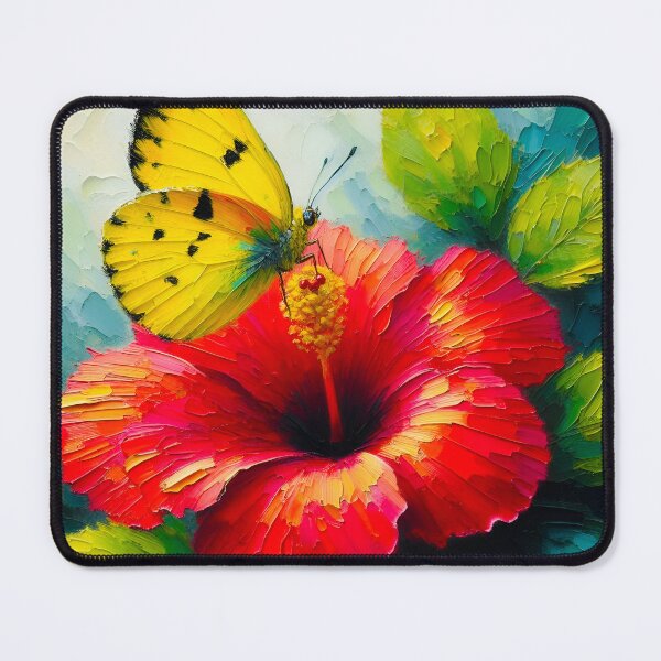 Item preview, Yellow Wings and Hibiscus Fire designed and sold by TinCatOutPost.