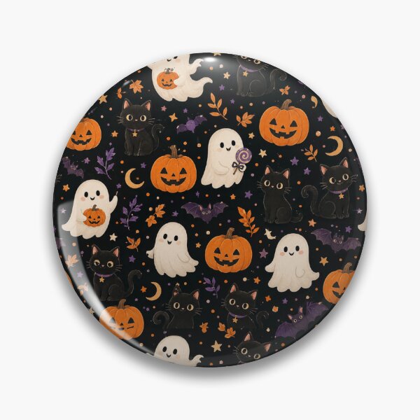 Item preview, Halloween Cute Ghost Watercolor Seamless Pattern Print designed and sold by Inkworksbyshery.