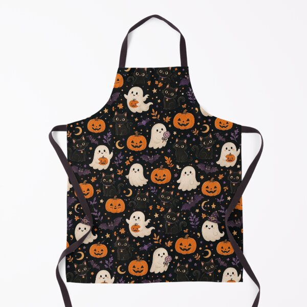 Item preview, Halloween Cute Ghost Watercolor Seamless Pattern Print designed and sold by Inkworksbyshery.