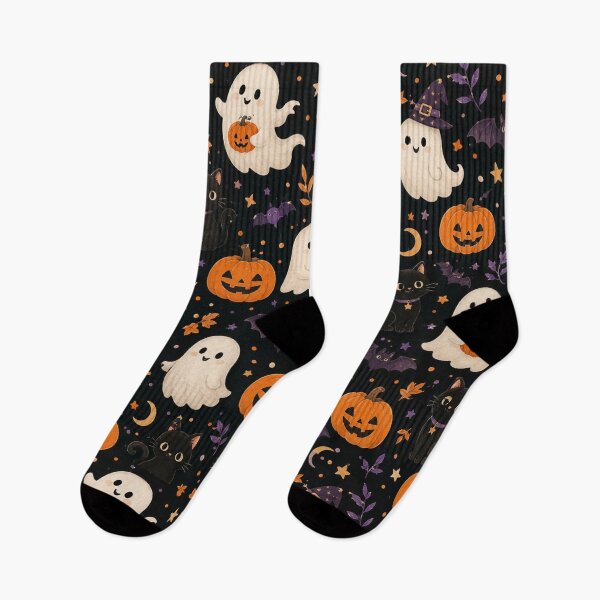 Item preview, Halloween Cute Ghost Watercolor Seamless Pattern Print designed and sold by Inkworksbyshery.