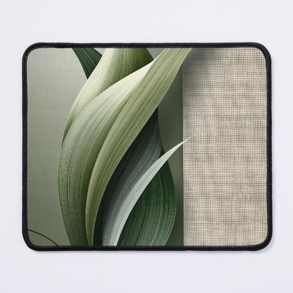 Item preview, Minimalist Sage Green Botanical Leaves Abstract Art Print - Textured Linen Background designed and sold by SlowRegardArt.