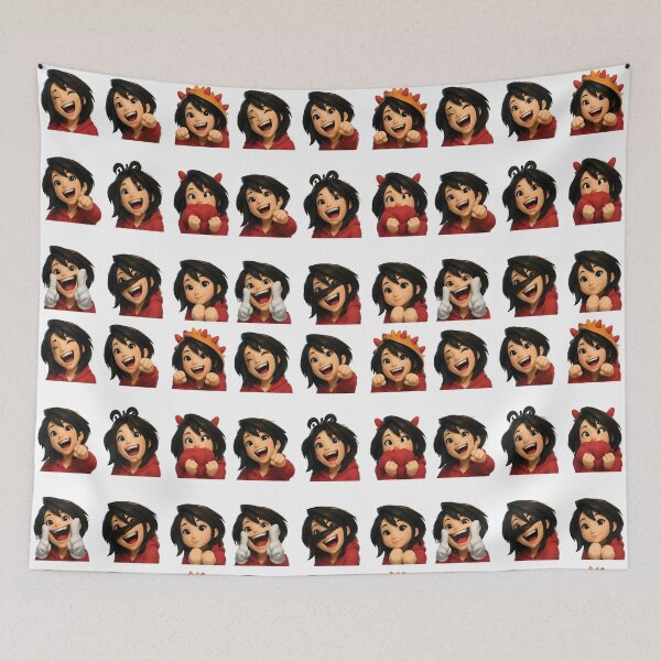 Item preview, Cute Funny Girl Sticker Pack — Kawaii Anime Character Expression Sheet designed and sold by RamyGallery.