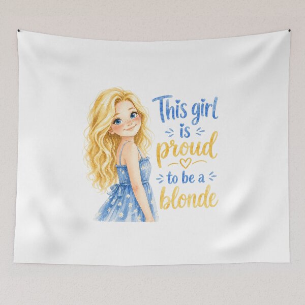 Item preview, This Girl Is Proud To Be A Blonde | Cute Watercolor Blonde Girl Art designed and sold by Bara Lune Design .