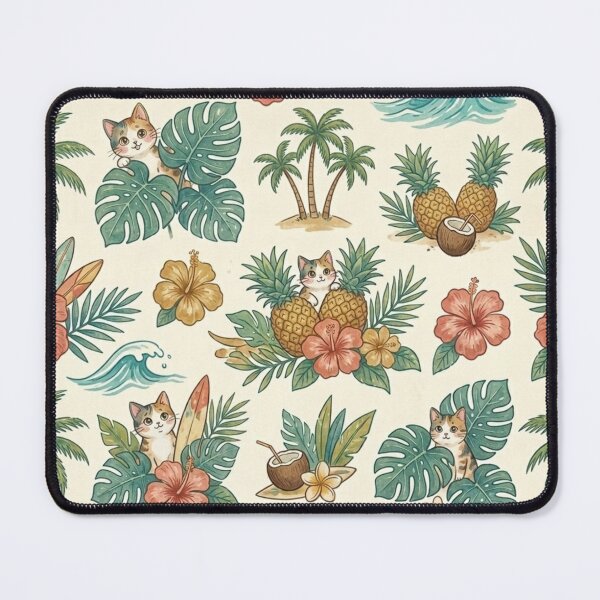 Item preview, Lani the Cat’s Island Vacation | Tropical Floral – Cute Hawaiian Kawaii Calico Cat Design designed and sold by LaniDigitalNook.