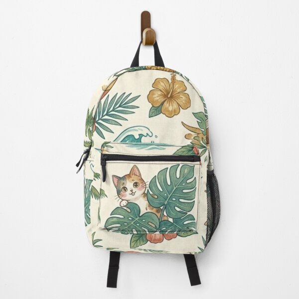 Item preview, Lani the Cat’s Island Vacation | Tropical Floral – Cute Hawaiian Kawaii Calico Cat Design designed and sold by LaniDigitalNook.