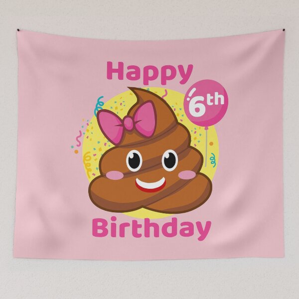 Item preview, 6th Birthday Girl - Pink Bow Poop Emoji designed and sold by melsens.