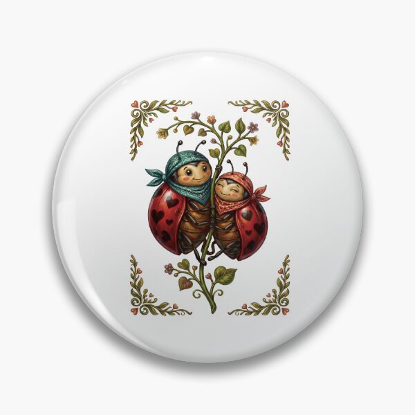 Item preview, Ladybug Couple Hugging On Flower Branch designed and sold by TeeARTHY.