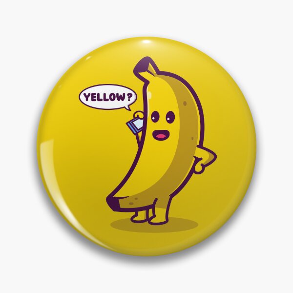 Item preview, Funny yellow banana answering phone with "Yellow?" pun punny designed and sold by messy-nessie.