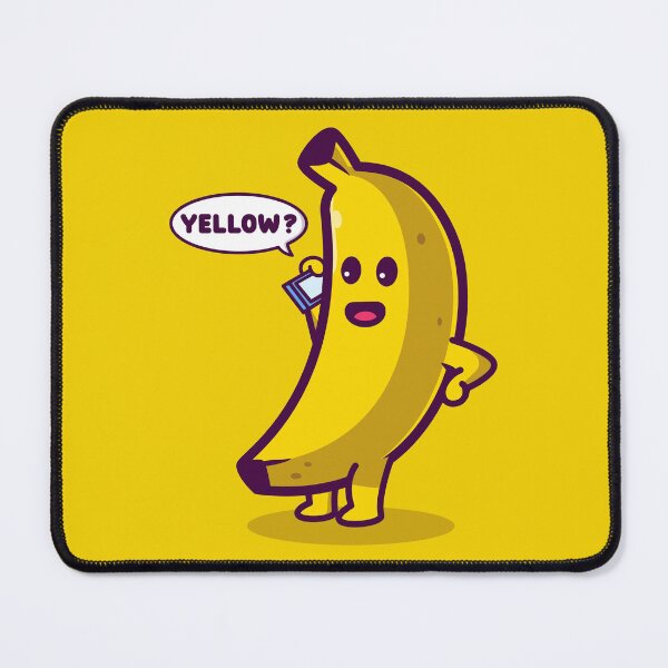 Item preview, Funny yellow banana answering phone with "Yellow?" pun punny designed and sold by messy-nessie.
