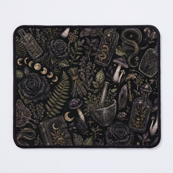 Item preview, Witchy Dark Botanical Halloween Watercolor Seamless Pattern designed and sold by Inkworksbyshery.