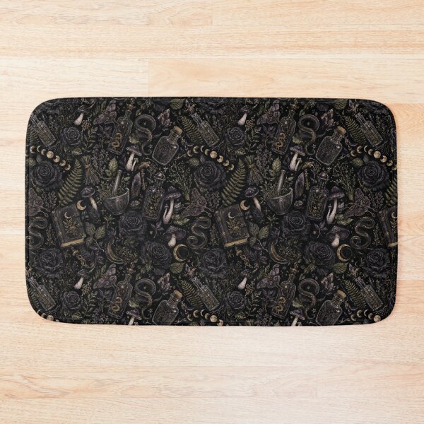 Item preview, Witchy Dark Botanical Halloween Watercolor Seamless Pattern designed and sold by Inkworksbyshery.