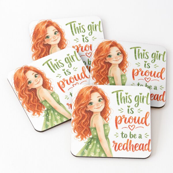 Item preview, This Girl Is Proud To Be A Redhead | Cute Watercolor Red Hair Girl Art designed and sold by Bara Lune Design .