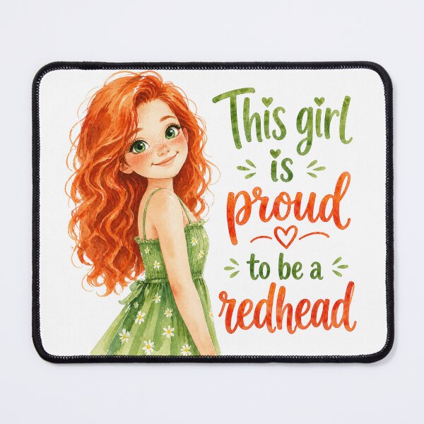 Item preview, This Girl Is Proud To Be A Redhead | Cute Watercolor Red Hair Girl Art designed and sold by Bara Lune Design .