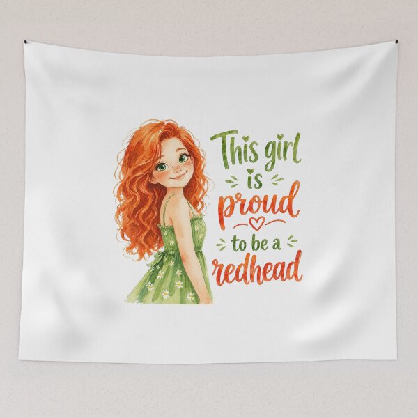 Item preview, This Girl Is Proud To Be A Redhead | Cute Watercolor Red Hair Girl Art designed and sold by Bara Lune Design .
