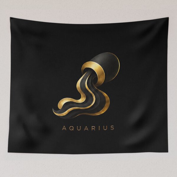 Item preview, AQUARIUS zodiac sign t-shirt de luxe edition designed and sold by CMYKStudio.