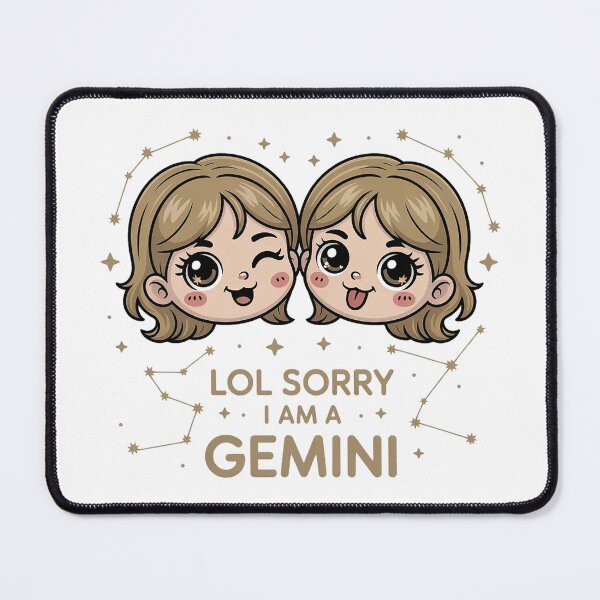 Item preview, LOL Sorry I’m a Gemini Cute Zodiac Twins | Funny Gemini Astrology Meme Design designed and sold by Cool-cat-art.