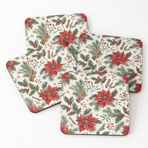 Item preview, Christmas Holly Watercolor Botanical Seamless Pattern designed and sold by Inkworksbyshery.