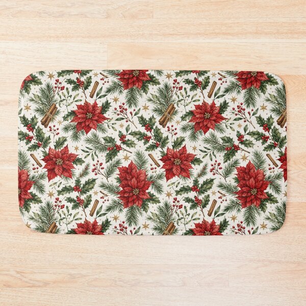 Item preview, Christmas Holly Watercolor Botanical Seamless Pattern designed and sold by Inkworksbyshery.