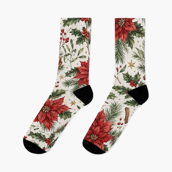 Item preview, Christmas Holly Watercolor Botanical Seamless Pattern designed and sold by Inkworksbyshery.