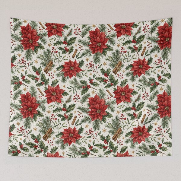 Item preview, Christmas Holly Watercolor Botanical Seamless Pattern designed and sold by Inkworksbyshery.